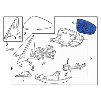Honda OE - Front Right Door Mirror Glass