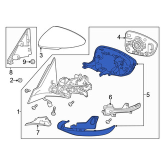 Honda OE - Front Left Door Mirror Housing