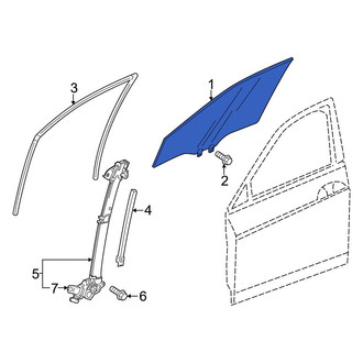 Honda OE - Front Right Door Glass