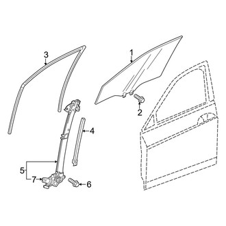 Honda OE - Front Door - Glass & Hardware (EX / Hybrid EX-L / Hybrid Sport / Hybrid Sport-L / LX)
