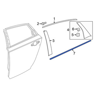 Honda OE - Rear Left Door Belt Molding