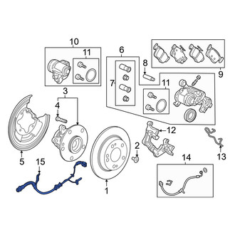 Honda OE - Rear Left ABS Wheel Speed Sensor