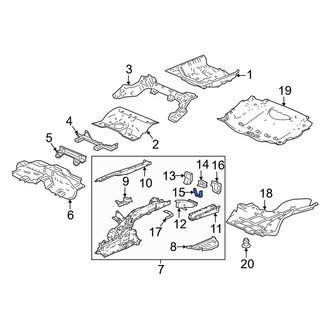 Honda OE - Rear Left Inner Bumper Impact Bar Bracket