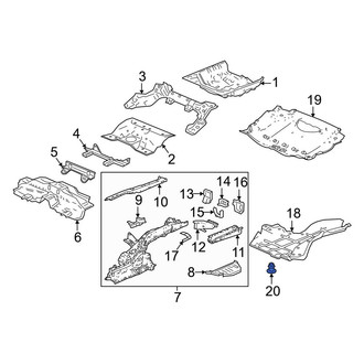 Honda OE - Floor Pan Splash Shield Clip