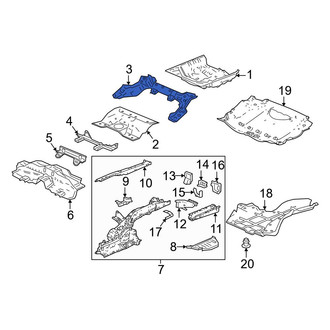 Honda OE - Rear Rearward Floor Pan Crossmember