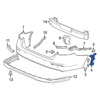 Honda OE - Rear Left Outer Bumper Cover Bracket