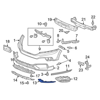 Honda OE - Front Left Bumper Cover Spacer Panel