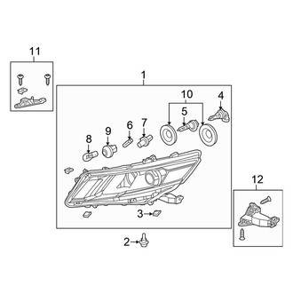 Honda OE - Front Lamps - Headlamp Components