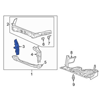 Honda OE - Front Right Radiator Support Side Panel