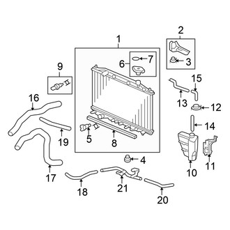 Honda OE - Cooling - Radiator & Components (3.5L)