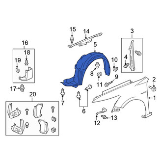 Honda OE - Front Left Fender Splash Shield