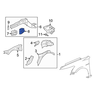 Honda OE - Front Left Fender Rail Reinforcement
