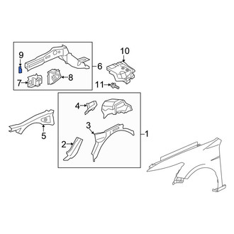 Honda OE - Front Left Fender Rail Reinforcement