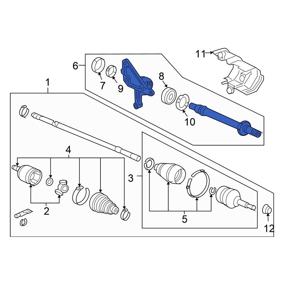 Honda OE 44500TP6A00 Front CV Intermediate Shaft
