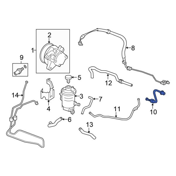 Honda OE 53720TA0A00 - Front Power Steering Line