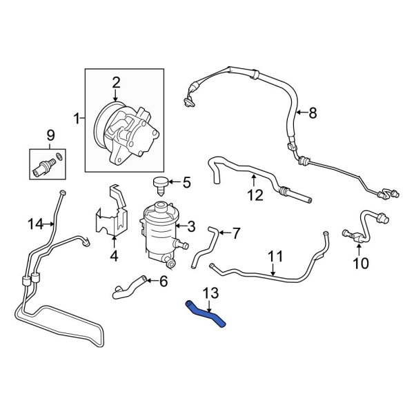 Honda OE 53734TA0A01 Power Steering Return Hose