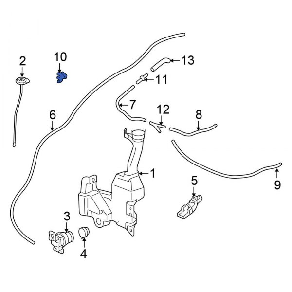 Honda OE 91511SJ8003 Front Windshield Washer Hose Holder