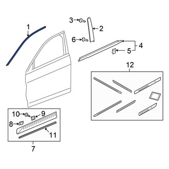 Honda OE - Front Left Upper Door Reveal Molding