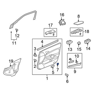 Honda OE - Front Left Door Interior Trim Panel Cap