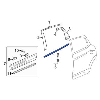 Honda OE - Rear Left Outer Door Window Belt Weatherstrip