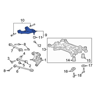 Honda OE - Rear Right Upper Forward Suspension Control Arm