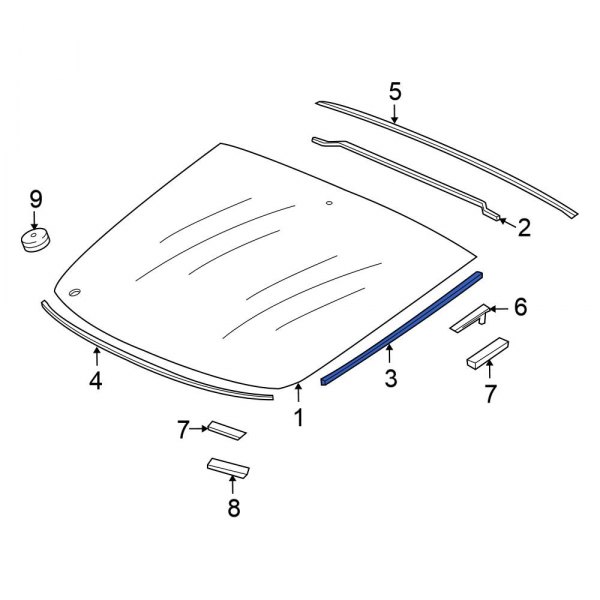 Honda OE 73228TP6A00 Upper Liftgate Glass Seal