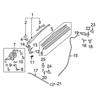 Honda OE - Inner Wiper Motor Washer