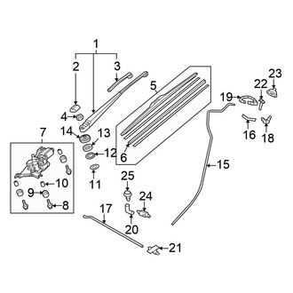 Honda OE - Lift Gate - Rear Wiper Components