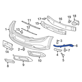 Honda OE - Front Left Bumper Cover Support Rail
