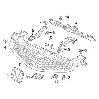 Honda OE - Grille & Components (DX / EX / EX-L / LX Coupe)