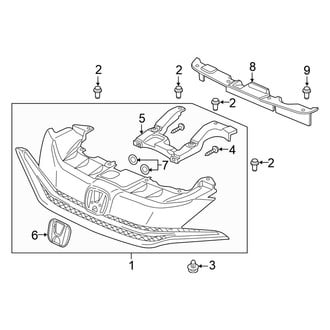 Honda OE - Grille & Components (EX / EX-L / LX Coupe)
