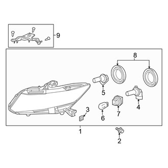 Honda OE - Front Lamps - Headlamp Components (DX / EX / EX-L / LX Coupe)