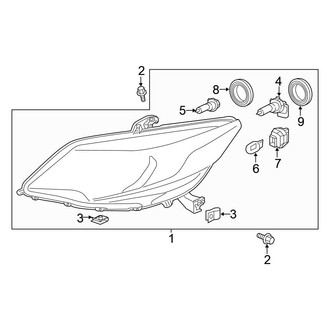 Honda OE - Front Lamps - Headlamp Components (EX / EX-L / LX Coupe)