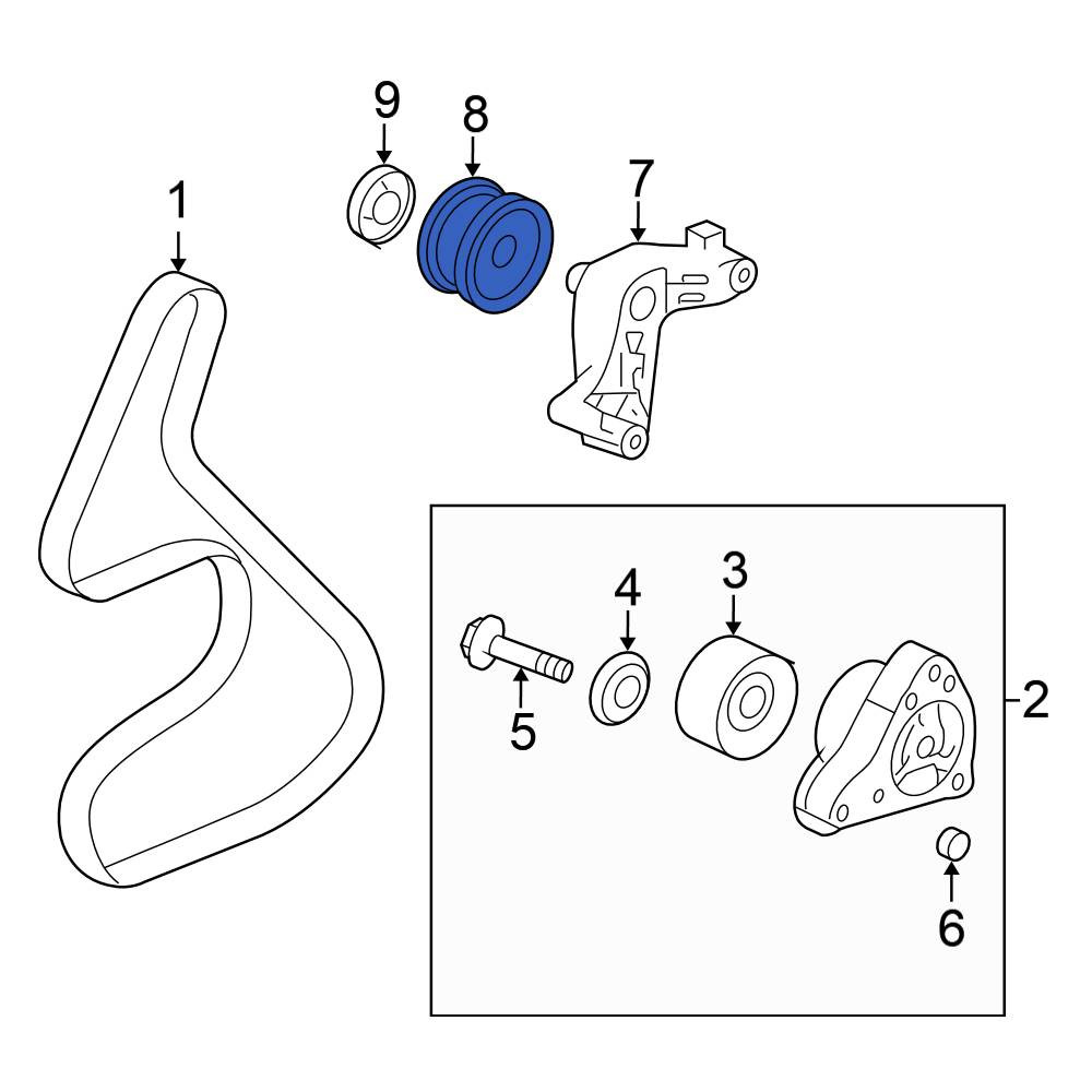 Honda OE 31190RX0A02 - Accessory Drive Belt Idler Pulley
