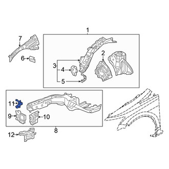 Honda OE - Left Fender Brace