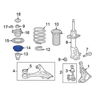Honda OE - Rear Right Upper Coil Spring Insulator