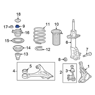 Honda OE - Front Suspension Strut Mount Nut