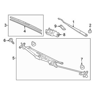 Honda OE - Windshield - Wiper Components (DX / EX / EX-L / LX Coupe)