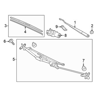Honda OE - Windshield - Wiper Components (DX / EX / EX-L / GX / HF / LX Sedan)
