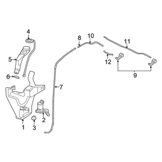 Honda OE - Windshield - Washer Components (Japan Built), (DX / EX / EX-L / GX / HF / LX Sedan)