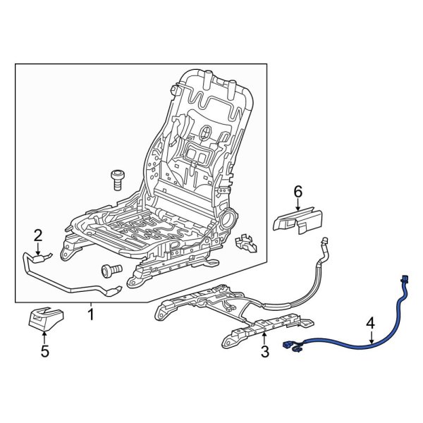 Honda OE 81553TR0A71 Left Power Seat Wiring Harness