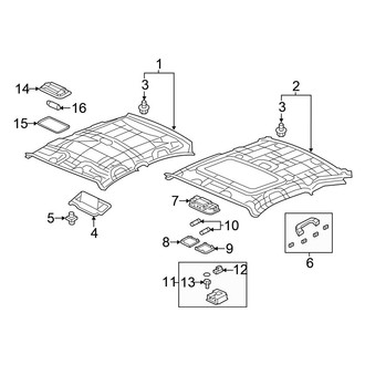 Honda OE - Roof - Interior Trim (DX / EX / EX-L / GX / HF / LX Sedan)