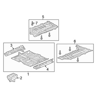 Honda OE - Pillars, Rocker & Floor - Floor & Rails (EX / EX-L / HF / LX / Natural Gas Sedan)