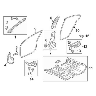Honda OE - Pillars, Rocker & Floor - Interior Trim (DX / EX / EX-L / GX / HF / LX Sedan)