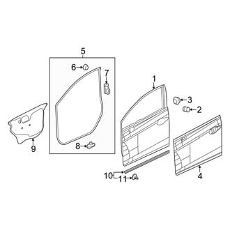 Honda OE - Front Door - Door & Components (DX / EX / EX-L / GX / HF / LX Sedan)