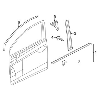 Honda OE - Front Door - Exterior Trim (DX / EX / EX-L / GX / HF / LX Sedan)