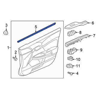 Honda OE - Front Right Door Window Belt Weatherstrip
