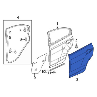 Honda OE - Rear Left Outer Door Outer Panel