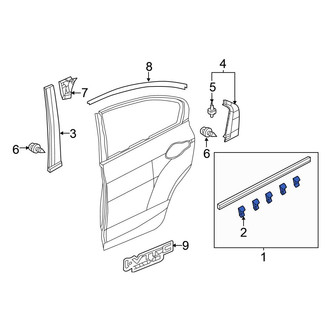 Honda OE - Rear Lower Door Belt Molding Clip