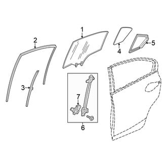 Honda OE - Rear Door - Glass & Hardware (DX / EX / EX-L / GX / HF / LX Sedan)